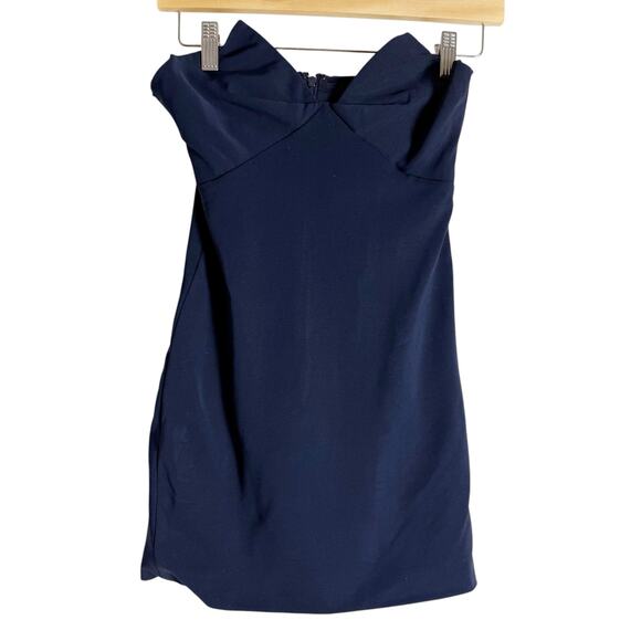 Cushnie Strapless Bustier Navy Blue V-Neck Sheath Mini Dress Size 0 - Picture 6 of 14